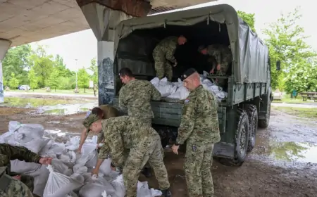 HRV vojnici pomažu u odbrani od poplava kod Hlebina