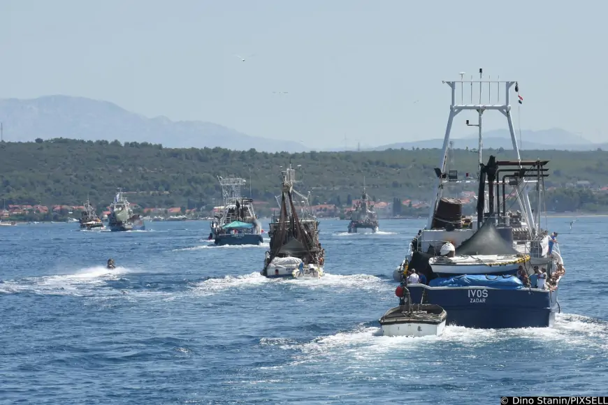 Prosvjed mještana Kali protiv Zakona o morskom ribarstvu