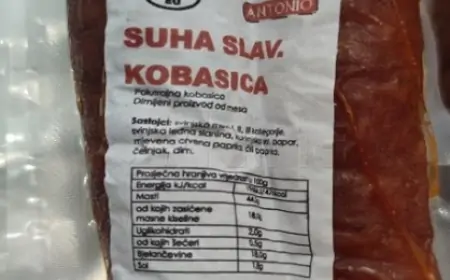 Opoziv Suhe slavonske kobasice, zbog bakterije Listeria