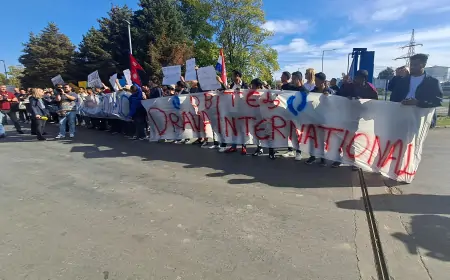 Radnici Drave International prosvjedovali uz podršku "gazdi" Bedeu