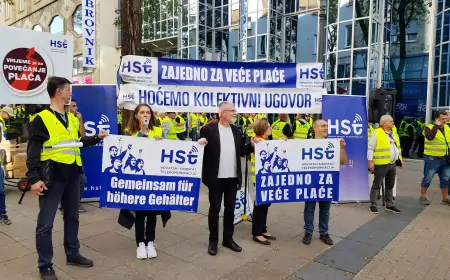 Zagreb : Veliki prosvjed radnika telekoma