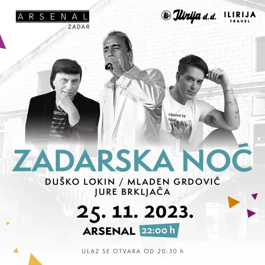 Duško Lokin, Mladen Grdović i Jure Brkljača na Zadarskoj noći sa zajedničkim hitom. Poslušajte ga!