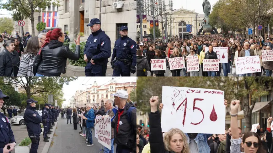 PROSVJED ZBOG TRAGEDIJE U NOVOM SADU UZ PORUKE VLASTIMA "RUKE SU VAM KRVAVE"
