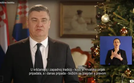 BOŽIĆNA ČESTITKA PREDSJEDNIKA REPUBLIKE HRVATSKE ZORANA MILANOVIA