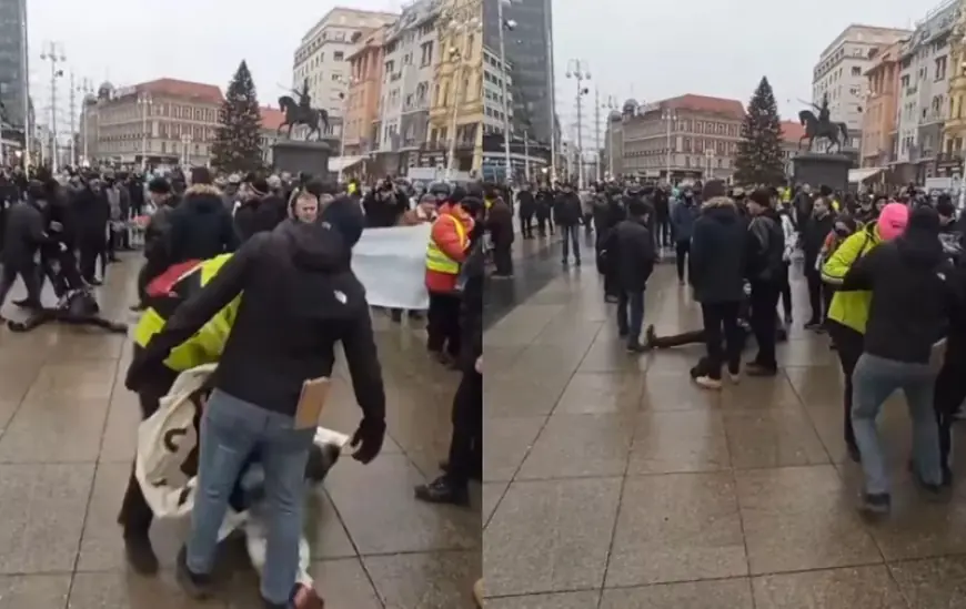 NOVI OBRAČUN KLEČAVACA I PROSVJEDNIKA U ZAGREBU