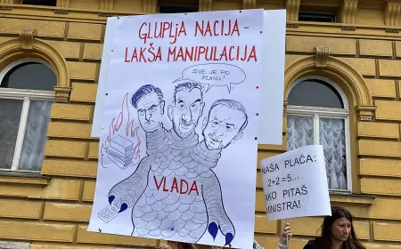 POGLEDAJTE TRANSPARENTE S PROSVJEDA PROSVJETARA