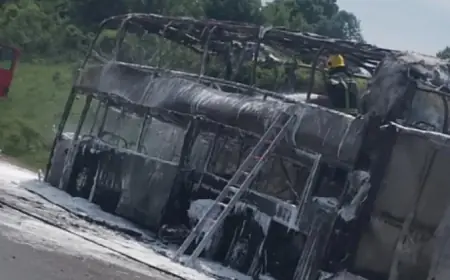 ZAPALIO SE AUTOBUS PUN UČENIKA