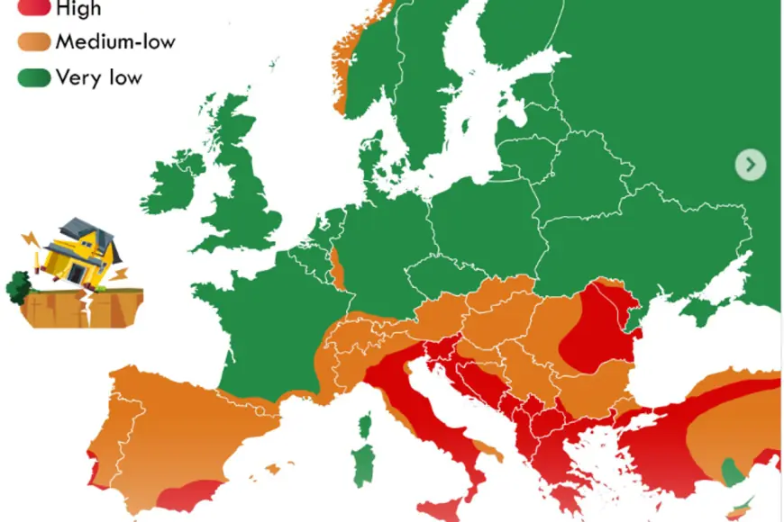 OBJAVLJENA KARTA EUROPE ZA RIZIK OD POTRESA: EVO KOJE ZEMLJE SU U CRVENOM, A KOJE POTPUNO SIGURNE