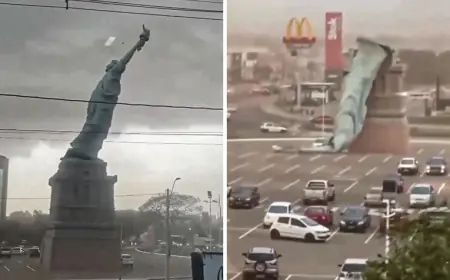 JAK VJETAR U BRAZILU SRUŠIO REPLIKU KIPA SLOBODE VISOKU 35 METARA