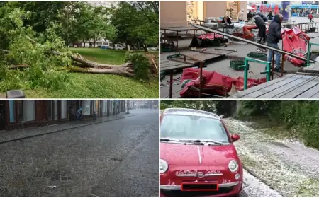 OLUJNO NEVRIJEME POGODILO ZAGREB: PADALA TUČA, VJETAR RUŠIO DRVEĆE