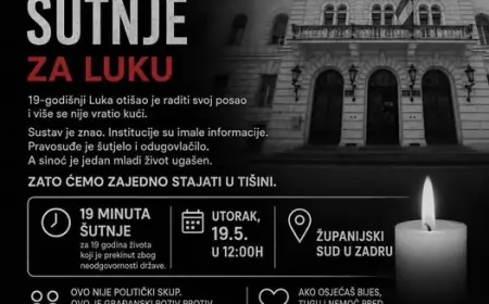 ZBOG UBOJSTVA U DRNIŠU U UTORAK PROSVJED PRED ZADARSKIM SUDOM: "19 MINUTA ZA LUKU"