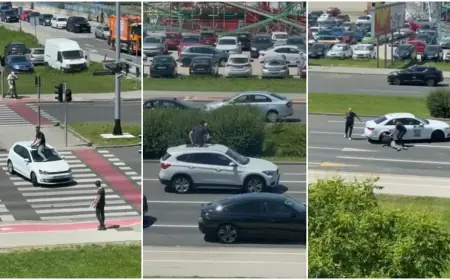 KAOS NA KRIŽANJU U ZAGREBU: MUŠKARAC SKAKO PO AUTOMOBILIMA I BACAO SE PO CESTI
