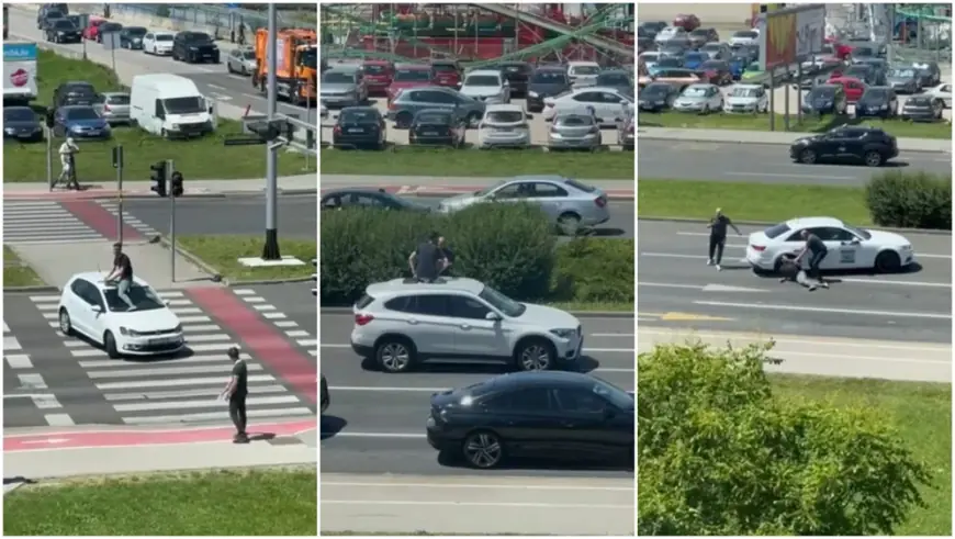 KAOS NA KRIŽANJU U ZAGREBU: MUŠKARAC SKAKO PO AUTOMOBILIMA I BACAO SE PO CESTI
