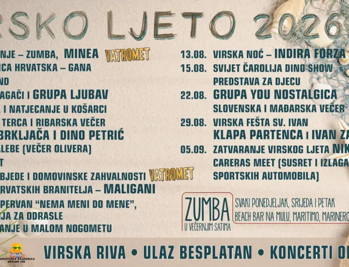 DONOSIMO KOMPLETAN PROGRAM VIRSKOG LJETA 2026.