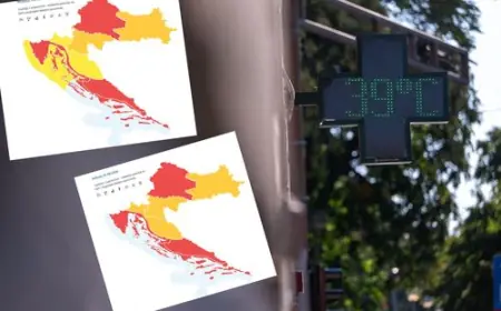 POLA HRVATSKE POD CRVENIM METEOALARMOM: TEMPERATURE RASRU I DO 40 STUPNJEVA