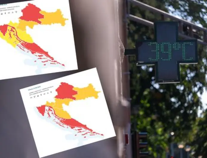 POLA HRVATSKE POD CRVENIM METEOALARMOM: TEMPERATURE RASRU I DO 40 STUPNJEVA