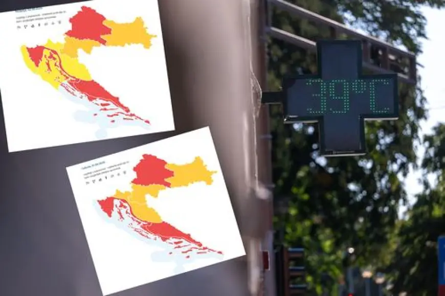 POLA HRVATSKE POD CRVENIM METEOALARMOM: TEMPERATURE RASRU I DO 40 STUPNJEVA